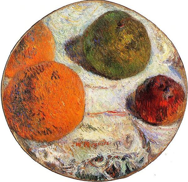 Paul Gauguin Tambourin decore des fruits Sweden oil painting art